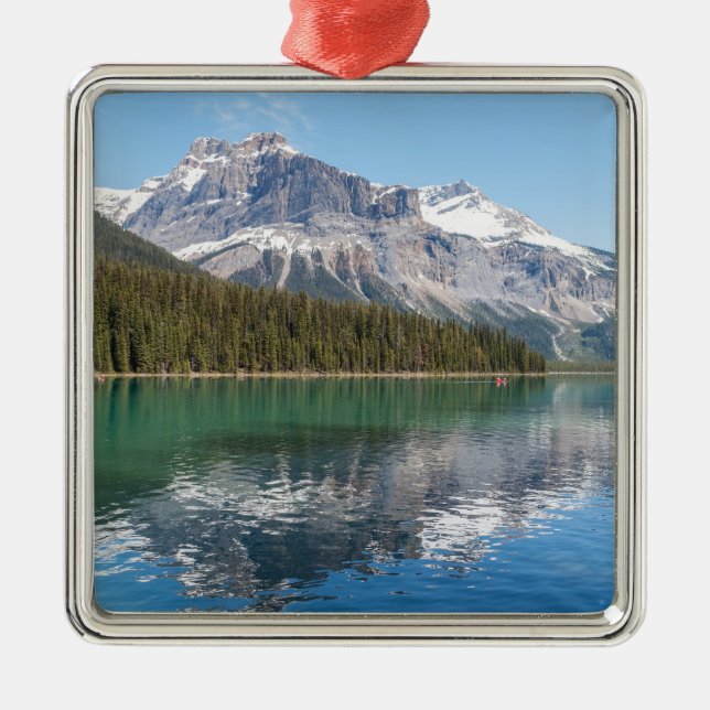 Kanot på berömda Emerald Lake - Yoho NP, Kanada Julgransprydnad Metall (Framsidan)