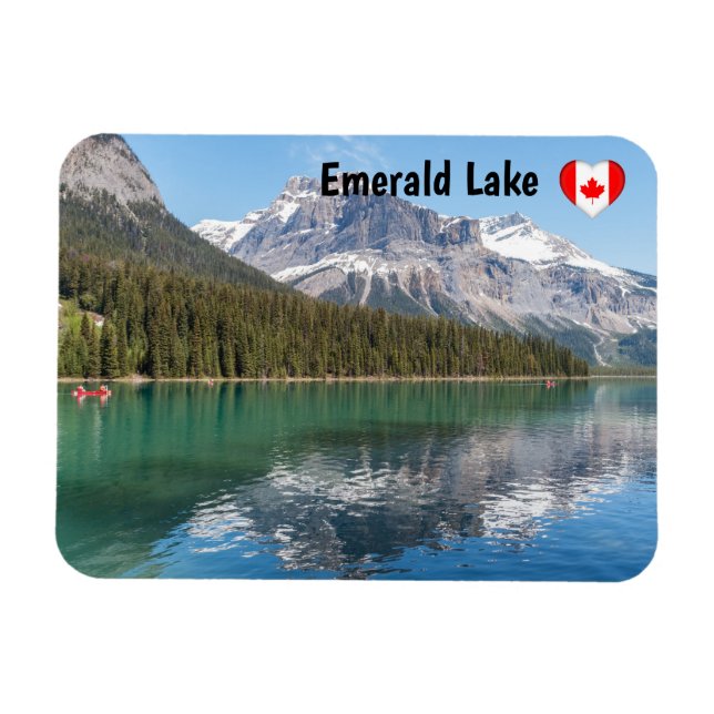 Kanot på berömda Emerald Lake - Yoho NP, Kanada Magnet (Horisontell)