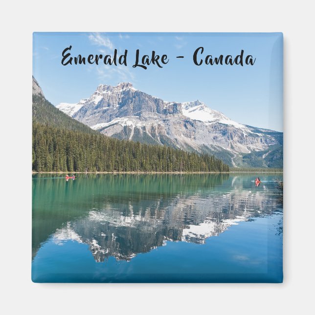 Kanot på berömda Emerald Lake - Yoho NP, Kanada Magnet (Framsidan)