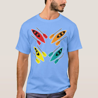 Kanotfärd Färgrik paddlingsport Mönster Art tjej T Shirt