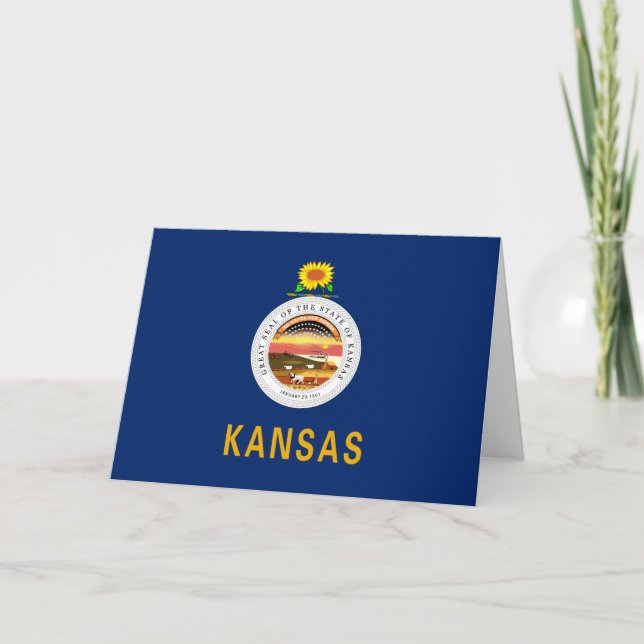 Kansan Flag & Seal, Flag of Kansas Kort (Framsida)