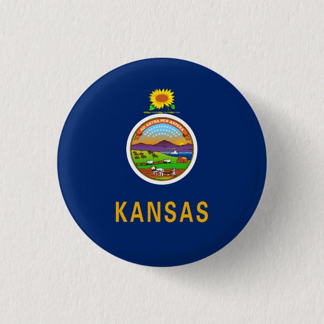 Kansan Flagga, Kansas Flagga Knapp (Framsida)