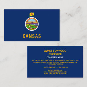 Kansan Flagga, Kansas Flagga Visitkort