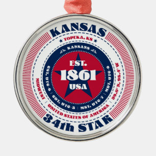 Kansas 34:e statliga julprydnaden julgransprydnad metall