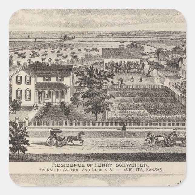 Kansas 7 fyrkantigt klistermärke (Framsida)