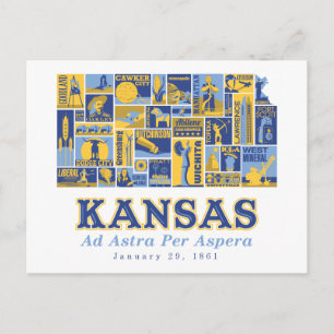 Kansas - Ad Astra Per Aspera - vykort