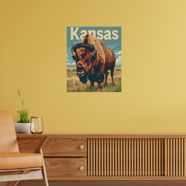 Kansas American Bison Poster (Vardagsrum 2)