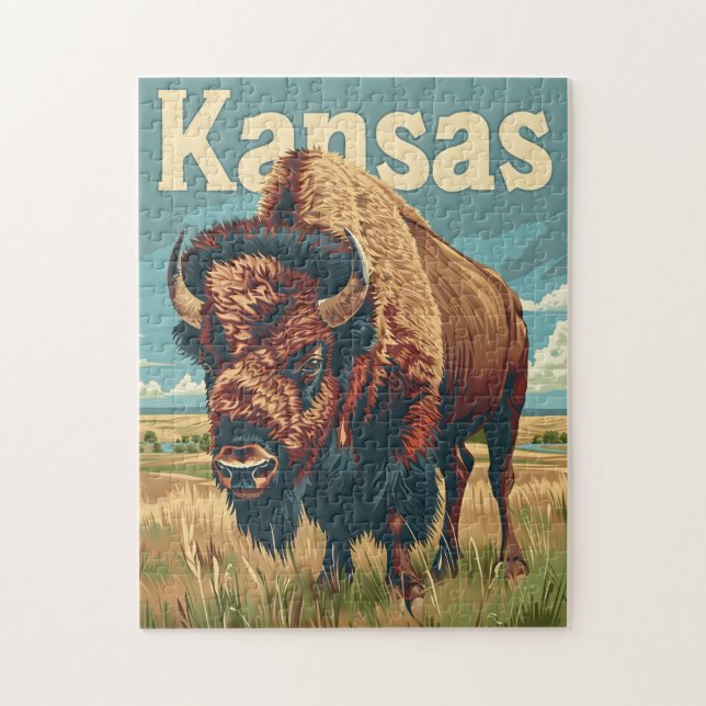 Kansas American Bison Pussel (Vertikal)