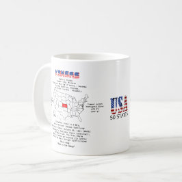 Kansas amerikanska stat på karta och användbar inf kaffemugg