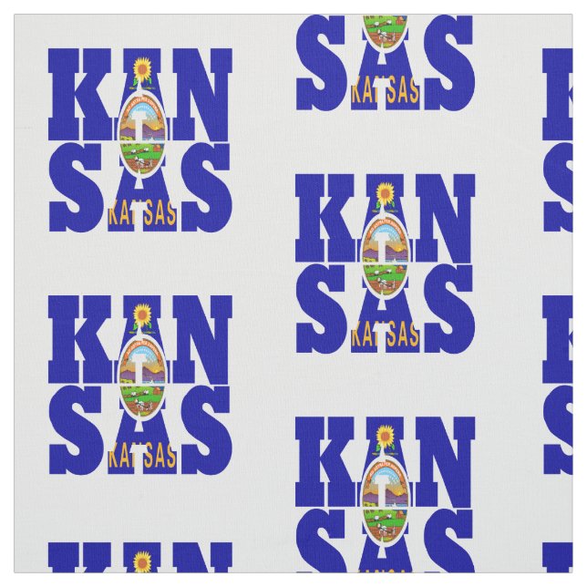 Kansas amerikanstatlig flagga tyg (Provkarta)