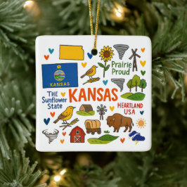 Kansas Anpassad Familjeresa Jul Julgransprydnad Keramik