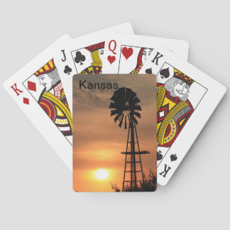 Kansas Blazing orange Sunset med en Kvarn Casinokort