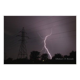 Kansas Blixte Storm Photo Poster. Fototryck