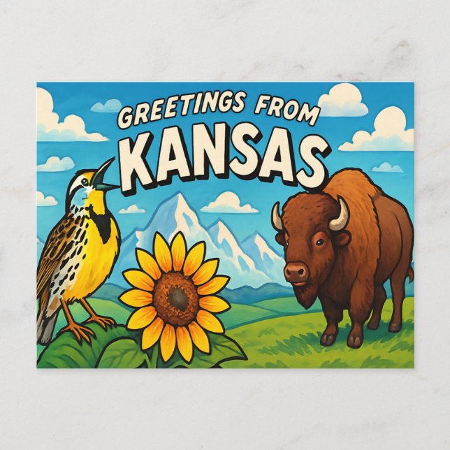 KANSAS brevkort Vykort (Framsida)