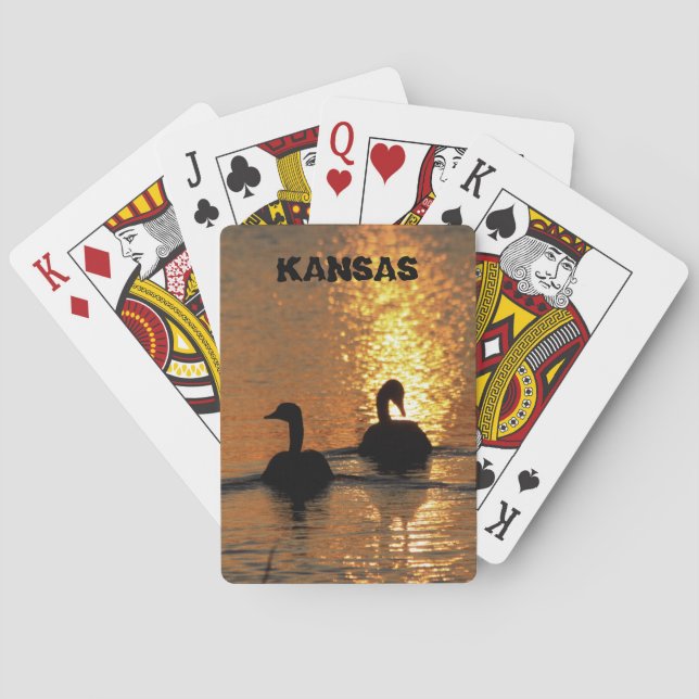 Kansas Canadian Goose Sunset reflexion Casinokort (Baksidan)