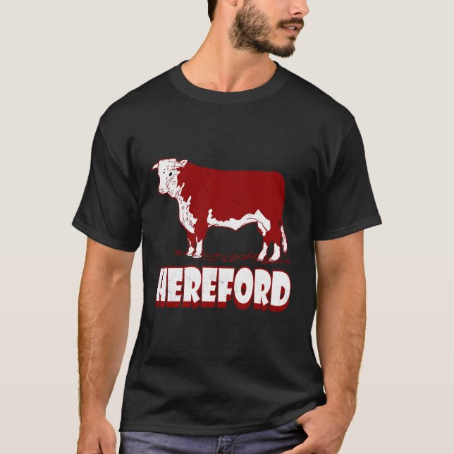 Kansas Cattle Farming Beef Herd Hereford Cow T Shirt (Framsida)