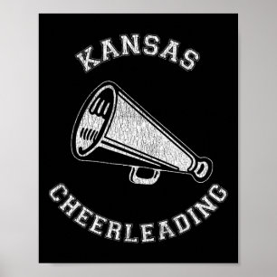 Kansas Cheer Distressed Retro 90-tal Cheerleader Poster