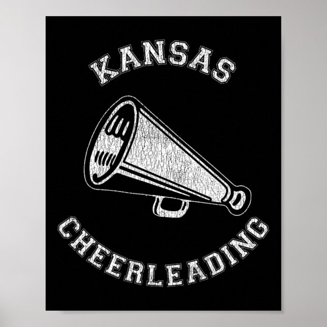 Kansas Cheer Distressed Retro 90-tal Cheerleader  Poster (Framsidan)