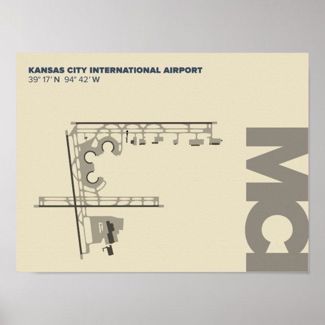 Kansas City Airport (MCI) Diagram Poster (Framsidan)