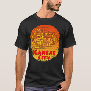 Kansas City Älskare Chief Fläkt toon Retro Sunset T Shirt