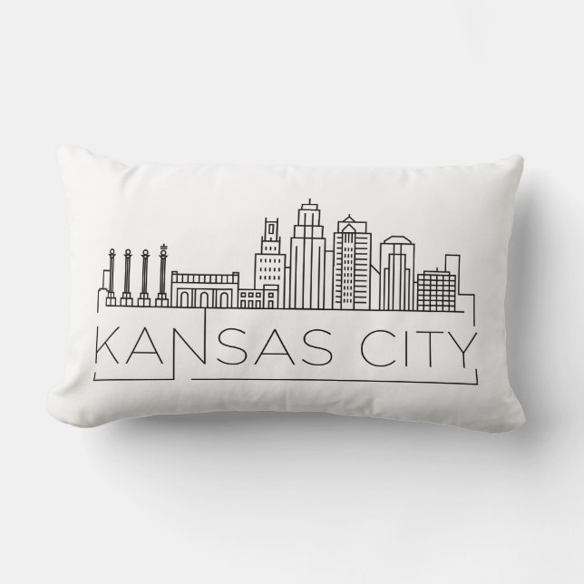 Kansas City, Arkansas Skyline Lumbar Pillow Lumbarkudde (Framsida)