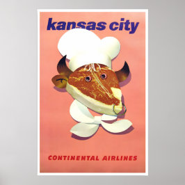 Kansas City Art Missouri Print BQQ Chef Affisch