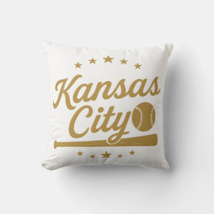 Kansas City Baseball Vintage Retro Logotyp Design Kudde