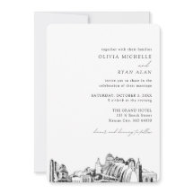 Kansas City Bröllop Elegant Skyline-inbjudan