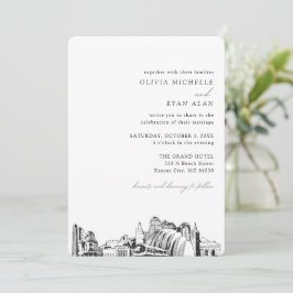 Kansas City Bröllop Elegant Skyline-inbjudan Inbjudningar