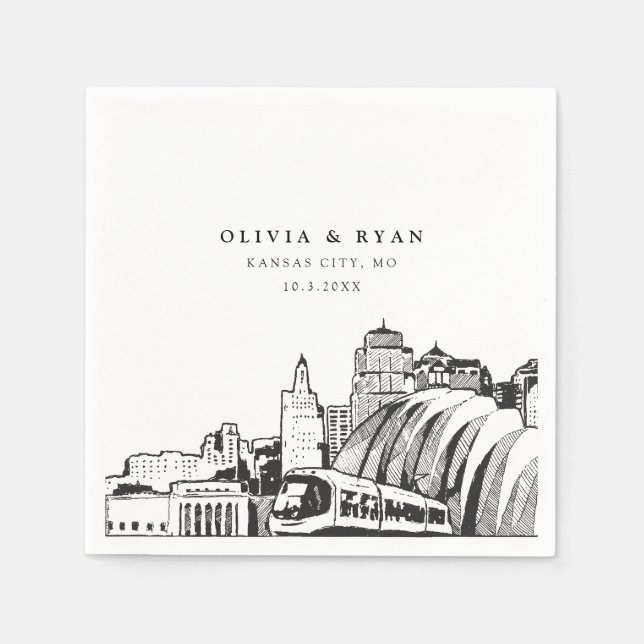 Kansas City Bröllop minimalist Papper Pappersservett (Framsidan)