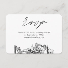 Kansas City Bröllop Minimalistisk Sketch RSVP Tilläggskort