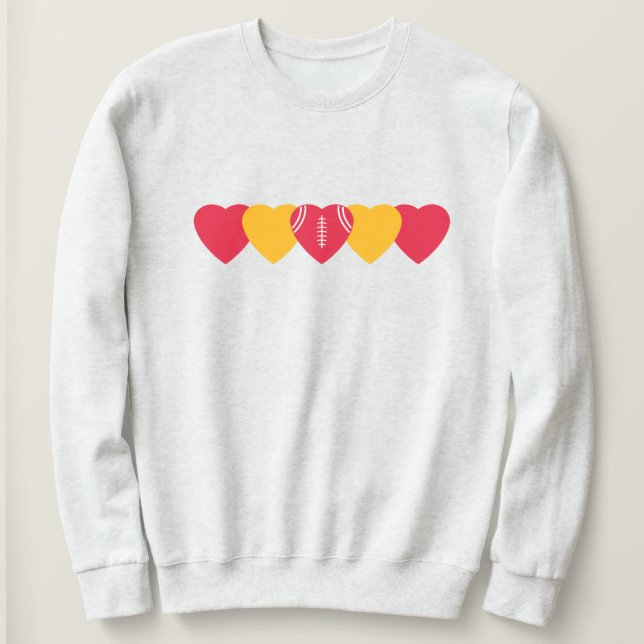 Kansas City Chiefs Heart Football T Shirt (Design framsida)
