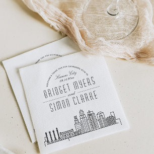 Kansas City Deco Skyline Bröllop Event Napkins Pappersservett