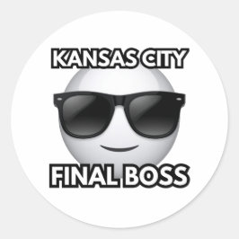 Kansas City Final Boss Cool Emoji Klistermärke