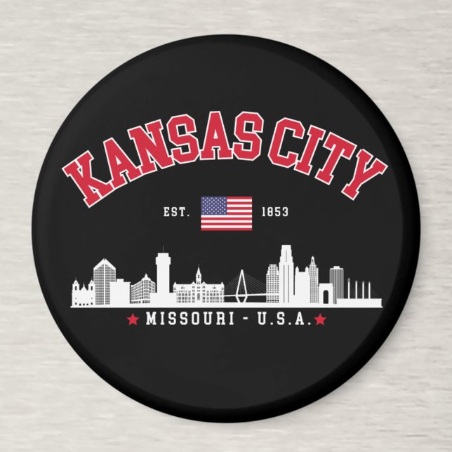 Kansas City Flag & Skyline Design | Cool Midwest Magnet (Skapare uppladdad)