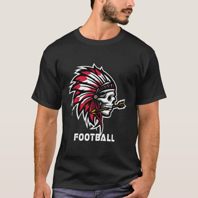 Kansas City Fläkt Gift Coola Indian Chief Skull Ga T Shirt (Framsida)