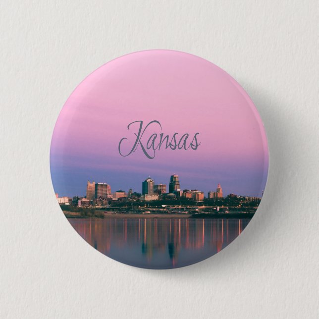 Kansas City Himlar Line Sunset Knapp (Framsida)