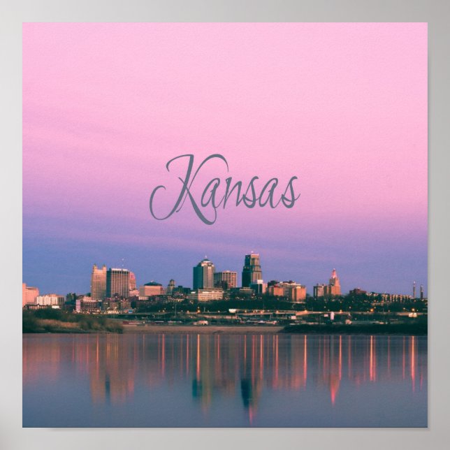 Kansas City Himlar Line Sunset Poster (Framsidan)