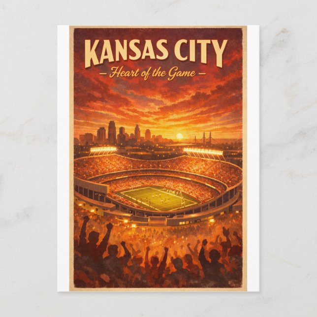 KANSAS CITY – Hjärtat av spelet Vykort (Framsida)