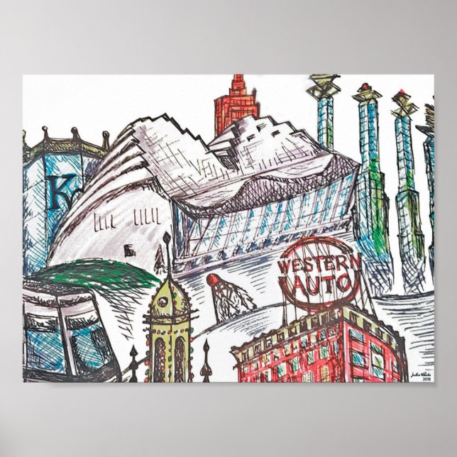 Kansas City Iconic Architecture Poster (Framsidan)