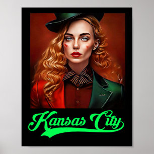 Kansas City Irish Parad Grönt Beer Barbecue Tailg Poster