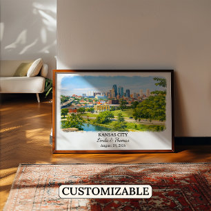 Kansas City Kansas Affisch, Akvarell, Anpassad Poster