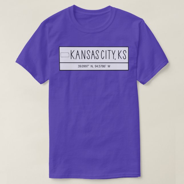 Kansas City Kansas Coordinates T Shirt (Design framsida)