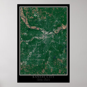Kansas City Kansas - Missouri från rymdsatelliten Poster