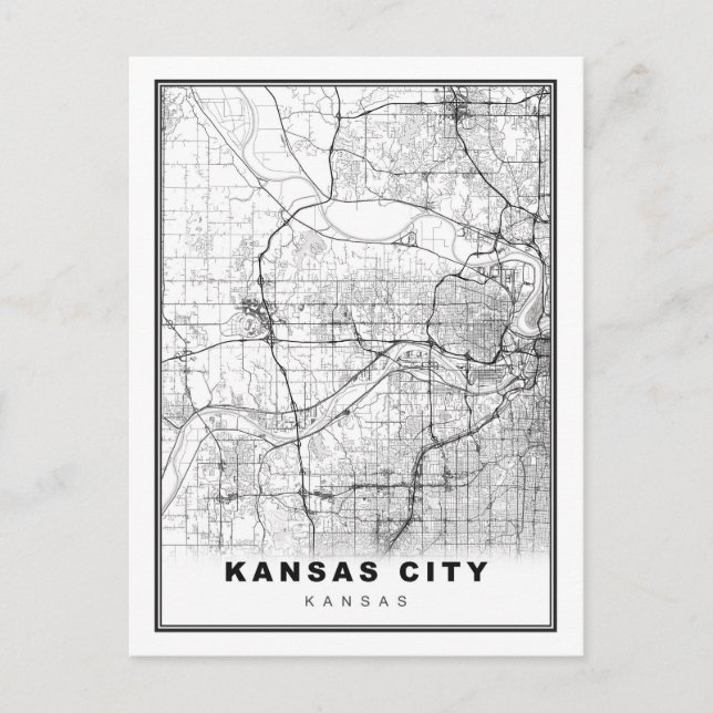 Kansas City Karta Helg Vykort (Framsida)
