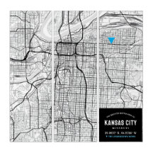 Kansas City Karta + Hemplatsmarkör