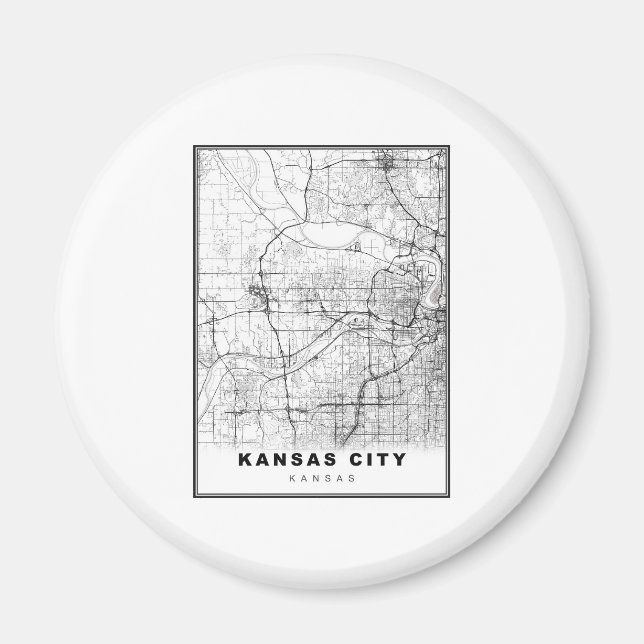 Kansas City Karta Magnet (Framsidan)
