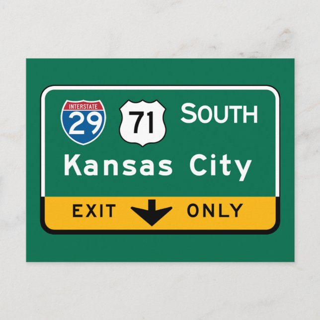 Kansas City, KS Road Sign Vykort (Framsida)