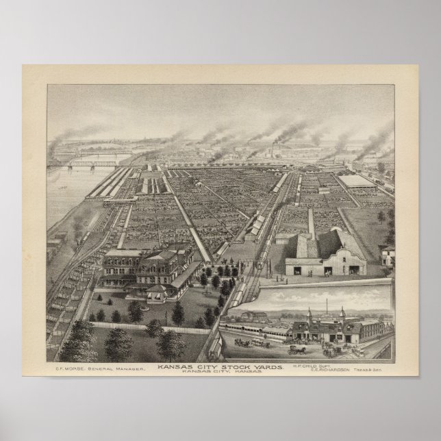 Kansas City Lagrar Yards, Kansas City, Kansas Poster (Framsidan)