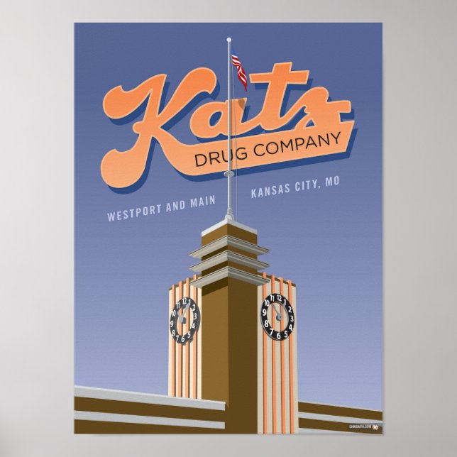 Kansas City Landmarks: Katz Drugs - 12 x 16 Poster (Framsidan)